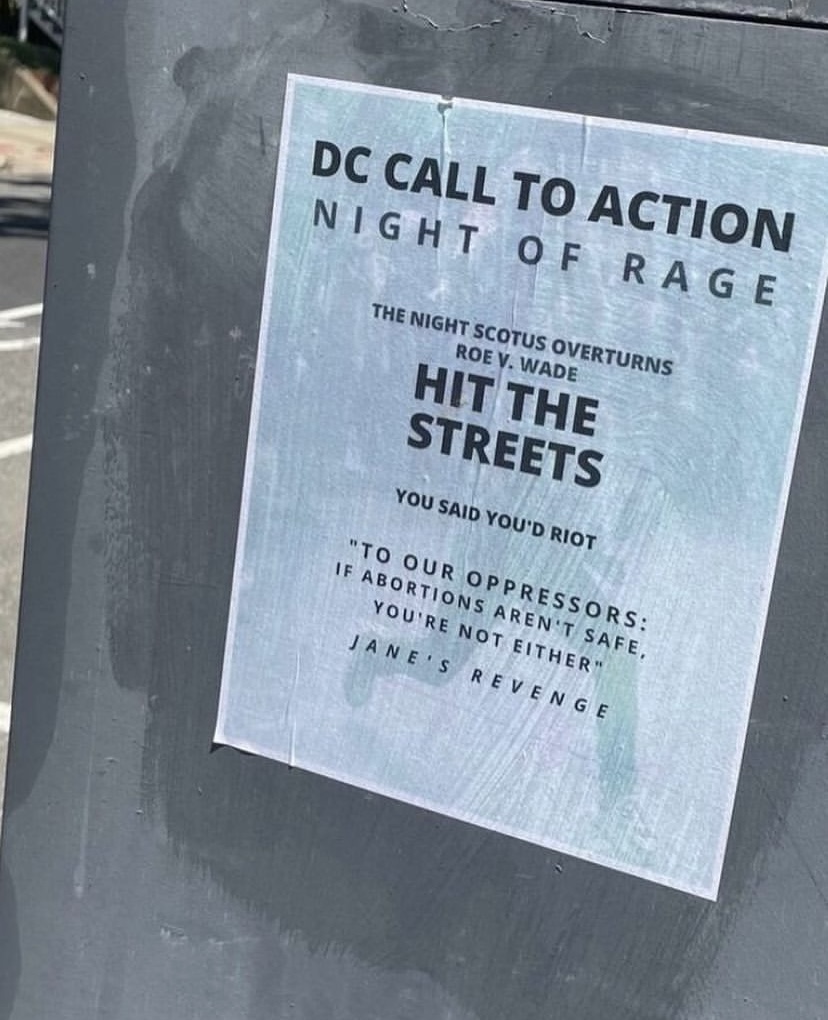 Pro-abortion Group Posts Flyers Threatening Washington DC with Riots: "If abortions aren't safe, you're not either".